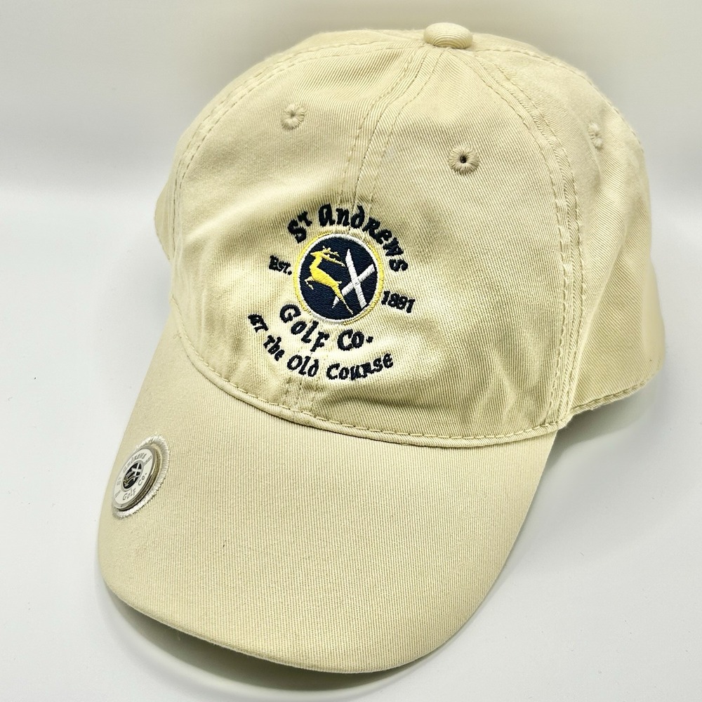 St. Andrews Golf Co. Old Course Hat Cap Adjustable Strapback Beige Sports